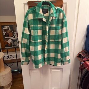 Sanctuary Green and White Check Shacket